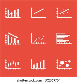 Set Of Graphs, Diagrams And Statistics Icons. Premium Quality Symbol Collection. Icons Can Be Used For Web, App And UI Design. Vector Illustration, EPS10.
