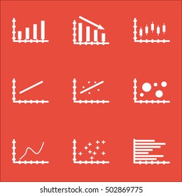 Set Of Graphs, Diagrams And Statistics Icons. Premium Quality Symbol Collection. Icons Can Be Used For Web, App And UI Design. Vector Illustration, EPS10.