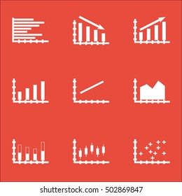 Set Of Graphs, Diagrams And Statistics Icons. Premium Quality Symbol Collection. Icons Can Be Used For Web, App And UI Design. Vector Illustration, EPS10.