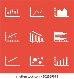 Set Of Graphs, Diagrams And Statistics Icons. Premium Quality Symbol Collection. Icons Can Be Used For Web, App And UI Design. Vector Illustration, EPS10.