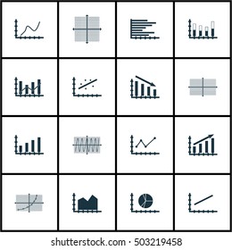 Set Of Graphs, Diagrams And Statistics Icons. Premium Quality Symbol Collection. Icons Can Be Used For Web, App And UI Design. Vector Illustration, EPS10.