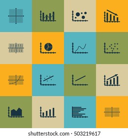 Set Of Graphs, Diagrams And Statistics Icons. Premium Quality Symbol Collection. Icons Can Be Used For Web, App And UI Design. Vector Illustration, EPS10.