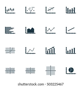 Set Of Graphs, Diagrams And Statistics Icons. Premium Quality Symbol Collection. Icons Can Be Used For Web, App And UI Design. Vector Illustration, EPS10.