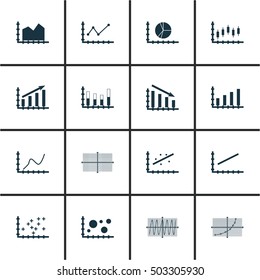 Set Of Graphs, Diagrams And Statistics Icons. Premium Quality Symbol Collection. Icons Can Be Used For Web, App And UI Design. Vector Illustration, EPS10.