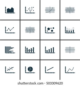 Set Of Graphs, Diagrams And Statistics Icons. Premium Quality Symbol Collection. Icons Can Be Used For Web, App And UI Design. Vector Illustration, EPS10.