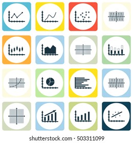 Set Of Graphs, Diagrams And Statistics Icons. Premium Quality Symbol Collection. Icons Can Be Used For Web, App And UI Design. Vector Illustration, EPS10.