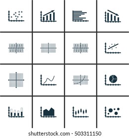 Set Of Graphs, Diagrams And Statistics Icons. Premium Quality Symbol Collection. Icons Can Be Used For Web, App And UI Design. Vector Illustration, EPS10.
