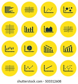 Set Of Graphs, Diagrams And Statistics Icons. Premium Quality Symbol Collection. Icons Can Be Used For Web, App And UI Design. Vector Illustration, EPS10.