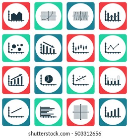 Set Of Graphs, Diagrams And Statistics Icons. Premium Quality Symbol Collection. Icons Can Be Used For Web, App And UI Design. Vector Illustration, EPS10.