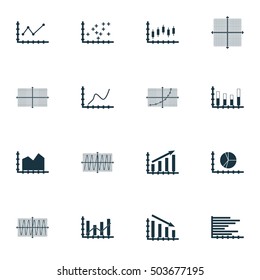 Set Of Graphs, Diagrams And Statistics Icons. Premium Quality Symbol Collection. Icons Can Be Used For Web, App And UI Design. Vector Illustration, EPS10.