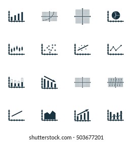 Set Of Graphs, Diagrams And Statistics Icons. Premium Quality Symbol Collection. Icons Can Be Used For Web, App And UI Design. Vector Illustration, EPS10.