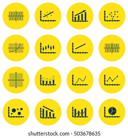 Set Of Graphs, Diagrams And Statistics Icons. Premium Quality Symbol Collection. Icons Can Be Used For Web, App And UI Design. Vector Illustration, EPS10.