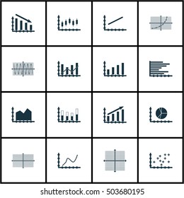Set Of Graphs, Diagrams And Statistics Icons. Premium Quality Symbol Collection. Icons Can Be Used For Web, App And UI Design. Vector Illustration, EPS10.