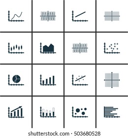 Set Of Graphs, Diagrams And Statistics Icons. Premium Quality Symbol Collection. Icons Can Be Used For Web, App And UI Design. Vector Illustration, EPS10.