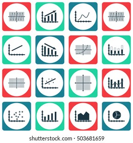 Set Of Graphs, Diagrams And Statistics Icons. Premium Quality Symbol Collection. Icons Can Be Used For Web, App And UI Design. Vector Illustration, EPS10.