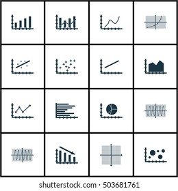 Set Of Graphs, Diagrams And Statistics Icons. Premium Quality Symbol Collection. Icons Can Be Used For Web, App And UI Design. Vector Illustration, EPS10.