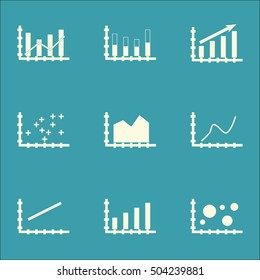 Set Of Graphs, Diagrams And Statistics Icons. Premium Quality Symbol Collection. Icons Can Be Used For Web, App And UI Design. Vector Illustration, EPS10.