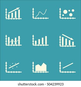 Set Of Graphs, Diagrams And Statistics Icons. Premium Quality Symbol Collection. Icons Can Be Used For Web, App And UI Design. Vector Illustration, EPS10.