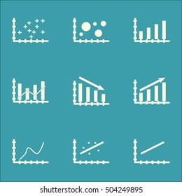 Set Of Graphs, Diagrams And Statistics Icons. Premium Quality Symbol Collection. Icons Can Be Used For Web, App And UI Design. Vector Illustration, EPS10.