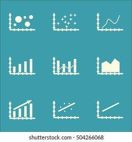 Set Of Graphs, Diagrams And Statistics Icons. Premium Quality Symbol Collection. Icons Can Be Used For Web, App And UI Design. Vector Illustration, EPS10.
