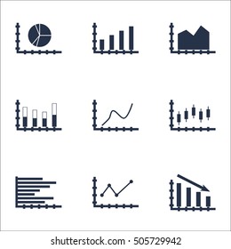 Set Of Graphs, Diagrams And Statistics Icons