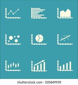Set Of Graphs, Diagrams And Statistics Icons. Premium Quality Symbol Collection. Icons Can Be Used For Web, App And UI Design. Vector Illustration, EPS10.