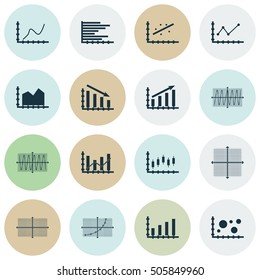Set Of Graphs, Diagrams And Statistics Icons. Premium Quality Symbol Collection. Icons Can Be Used For Web, App And UI Design. Vector Illustration, EPS10.