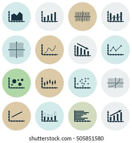 Set Of Graphs, Diagrams And Statistics Icons. Premium Quality Symbol Collection. Icons Can Be Used For Web, App And UI Design. Vector Illustration, EPS10.