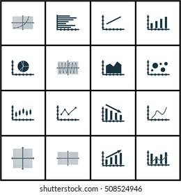 Set Of Graphs, Diagrams And Statistics Icons. Premium Quality Symbol Collection. Icons Can Be Used For Web, App And UI Design. Vector Illustration, EPS10.