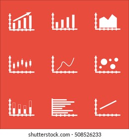 Set Of Graphs, Diagrams And Statistics Icons. Premium Quality Symbol Collection. Icons Can Be Used For Web, App And UI Design. Vector Illustration, EPS10.