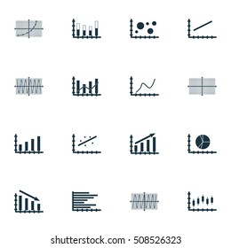 Set Of Graphs, Diagrams And Statistics Icons. Premium Quality Symbol Collection. Icons Can Be Used For Web, App And UI Design. Vector Illustration, EPS10.