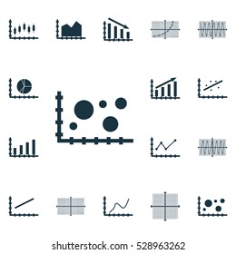 Set Of Graphs, Diagrams And Statistics Icons. Premium Quality Symbol Collection. Icons Can Be Used For Web, App And UI Design. Vector Illustration, EPS10.