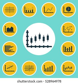 Set Of Graphs, Diagrams And Statistics Icons. Premium Quality Symbol Collection. Icons Can Be Used For Web, App And UI Design. Vector Illustration, EPS10.