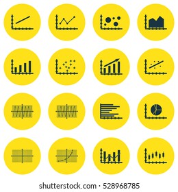 Set Of Graphs, Diagrams And Statistics Icons. Premium Quality Symbol Collection. Icons Can Be Used For Web, App And UI Design. Vector Illustration, EPS10.