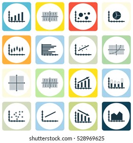 Set Of Graphs, Diagrams And Statistics Icons. Premium Quality Symbol Collection. Icons Can Be Used For Web, App And UI Design. Vector Illustration, EPS10.