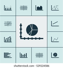 Set Of Graphs, Diagrams And Statistics Icons. Premium Quality Symbol Collection. Icons Can Be Used For Web, App And UI Design. Vector Illustration, EPS10.