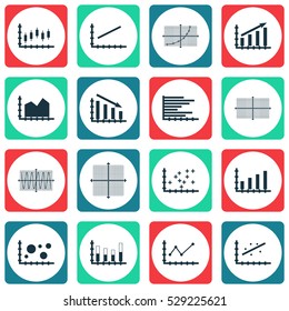 Set Of Graphs, Diagrams And Statistics Icons. Premium Quality Symbol Collection. Icons Can Be Used For Web, App And UI Design. Vector Illustration, EPS10.