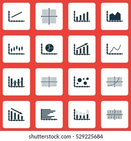 Set Of Graphs, Diagrams And Statistics Icons. Premium Quality Symbol Collection. Icons Can Be Used For Web, App And UI Design. Vector Illustration, EPS10.