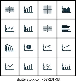 Set Of Graphs, Diagrams And Statistics Icons. Premium Quality Symbol Collection. Icons Can Be Used For Web, App And UI Design. Vector Illustration, EPS10.
