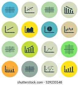 Set Of Graphs, Diagrams And Statistics Icons. Premium Quality Symbol Collection. Icons Can Be Used For Web, App And UI Design. Vector Illustration, EPS10.