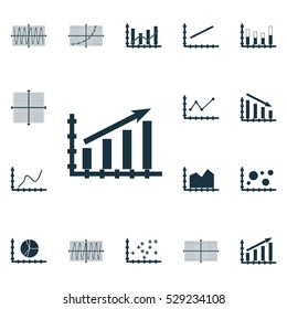 Set Of Graphs, Diagrams And Statistics Icons. Premium Quality Symbol Collection. Icons Can Be Used For Web, App And UI Design. Vector Illustration, EPS10.