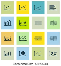 Set Of Graphs, Diagrams And Statistics Icons. Premium Quality Symbol Collection. Icons Can Be Used For Web, App And UI Design. Vector Illustration, EPS10.