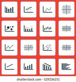 Set Of Graphs, Diagrams And Statistics Icons. Premium Quality Symbol Collection. Icons Can Be Used For Web, App And UI Design. Vector Illustration, EPS10.
