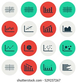 Set Of Graphs, Diagrams And Statistics Icons. Premium Quality Symbol Collection. Icons Can Be Used For Web, App And UI Design. Vector Illustration, EPS10.
