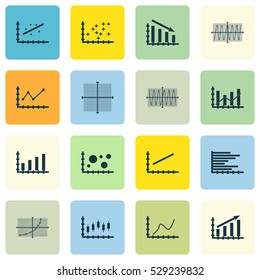 Set Of Graphs, Diagrams And Statistics Icons. Premium Quality Symbol Collection. Icons Can Be Used For Web, App And UI Design. Vector Illustration, EPS10.