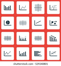 Set Of Graphs, Diagrams And Statistics Icons. Premium Quality Symbol Collection. Icons Can Be Used For Web, App And UI Design. Vector Illustration, EPS10.