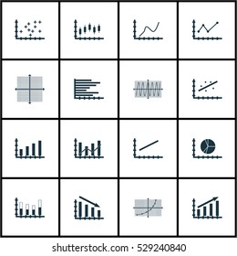 Set Of Graphs, Diagrams And Statistics Icons. Premium Quality Symbol Collection. Icons Can Be Used For Web, App And UI Design. Vector Illustration, EPS10.