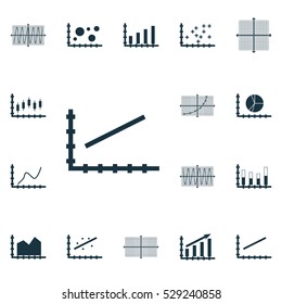 Set Of Graphs, Diagrams And Statistics Icons. Premium Quality Symbol Collection. Icons Can Be Used For Web, App And UI Design. Vector Illustration, EPS10.