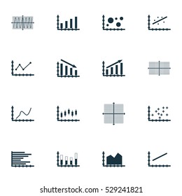 Set Of Graphs, Diagrams And Statistics Icons. Premium Quality Symbol Collection. Icons Can Be Used For Web, App And UI Design. Vector Illustration, EPS10.