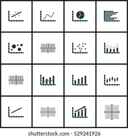 Set Of Graphs, Diagrams And Statistics Icons. Premium Quality Symbol Collection. Icons Can Be Used For Web, App And UI Design. Vector Illustration, EPS10.